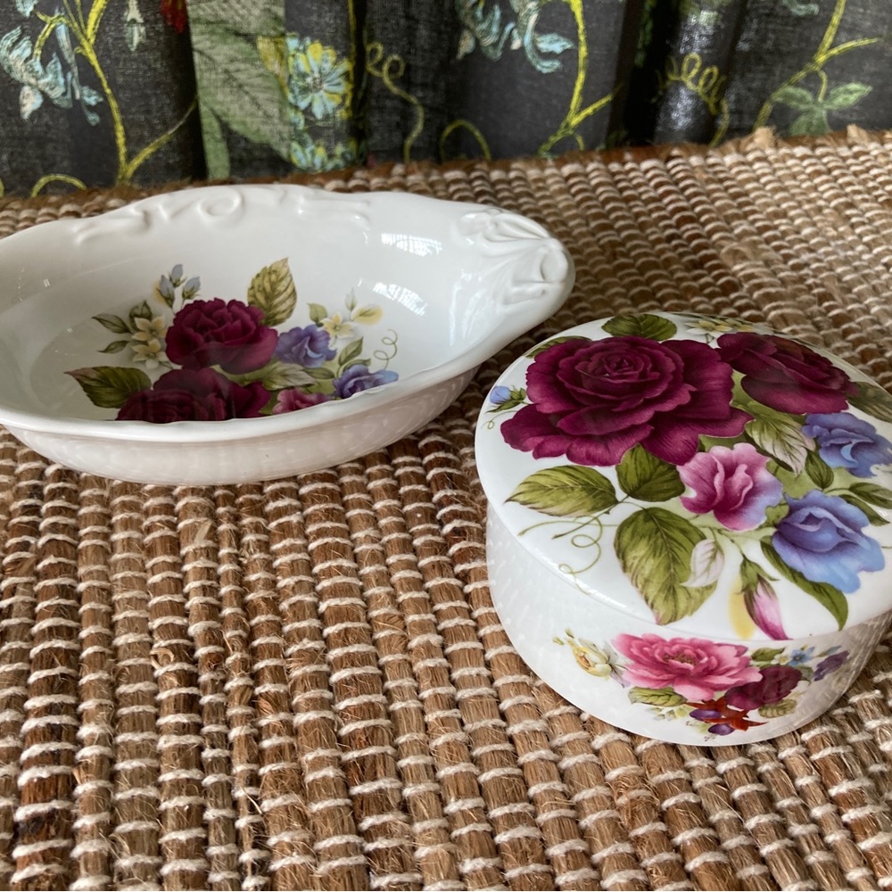 Royal Stafford  Fine Bone China  for Victoria's  Trinket Box & Bowl Soap Dish